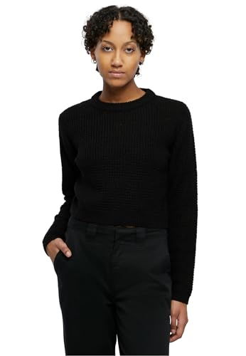 Urban Classics Damen TB6076-Ladies Short Waffle Sweater Sweatshirt, Black, L von Urban Classics