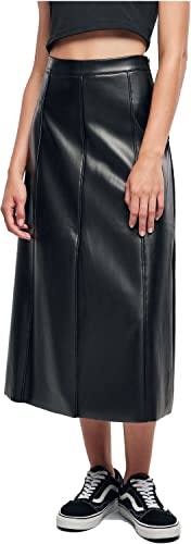 Urban Classics Damen TB5486-Ladies Synthetic Leather Midi Skirt Rock, Black, 3XL von Urban Classics