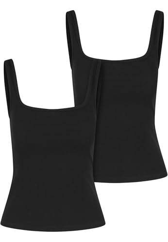 Urban Classics Damen T-Shirt 95% Baumwolle (Bio), 5% Elastan schwarz+schwarz XXL von Urban Classics