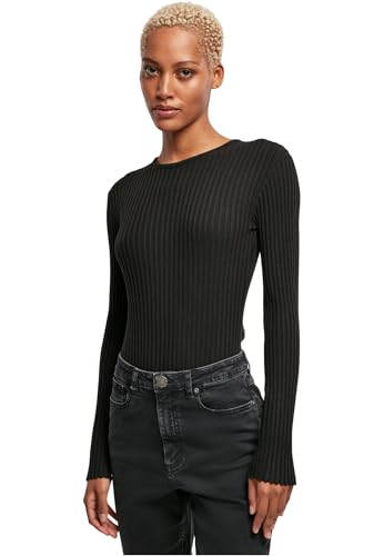 Urban Classics Damen Ladies Rib Knit Longsleeve Body T-Shirt, Schwarz, M EU Urban Classics Damen Ladies Rib Knit Longsleeve Body T-Shirt, Schwarz, M EU von Urban Classics