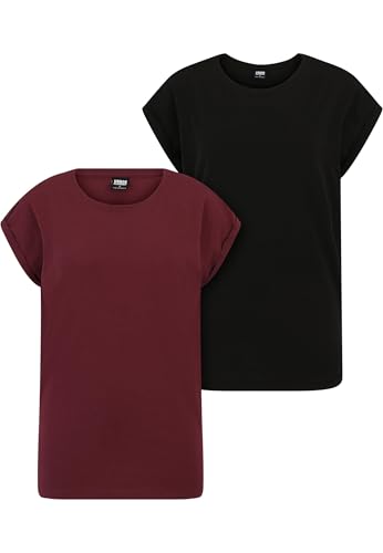 Urban Classics Damen T-Shirt Cherry+Black XS von Urban Classics