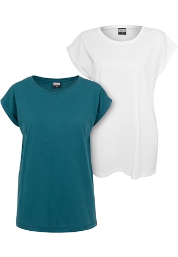 Urban Classics Damen T-Shirt Teal+White S von Urban Classics