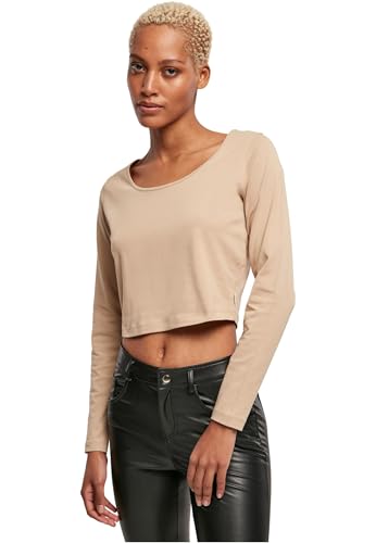 Urban Classics Damen Ladies Organic Cropped Longsleeve T-Shirt, Unionbeige, 5XL EU von Urban Classics