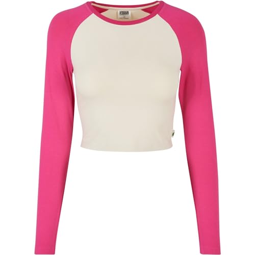 Urban Classics Damen T-Shirt Whitesand/Hibiskus Pink L von Urban Classics