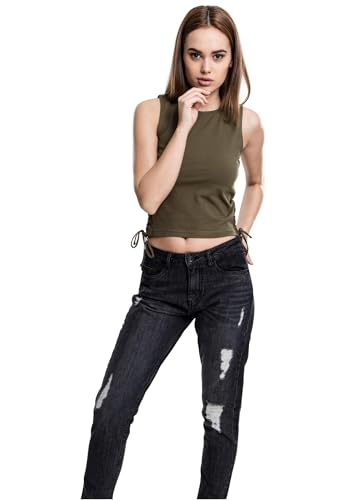 Urban Classics Damen Top Ladies Lace Up Cropped TB1494, Gr. X-Large, Grün (Olive 176) von Urban Classics