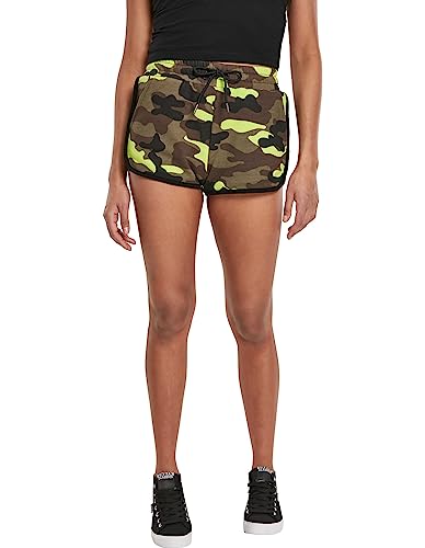 Urban Classics Damen Ladies Printed Camo Hot Pants Shorts, per Pack Mehrfarbig (frozenyellow camo 01650), W(Herstellergröße: S) von Urban Classics