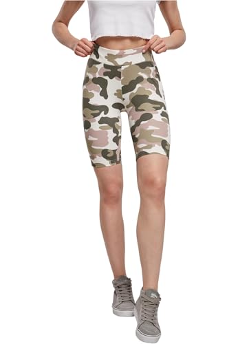 Urban Classics Damen Ladies High Waist Tech Cycle Yoga-Shorts, duskrose camo, L von Urban Classics