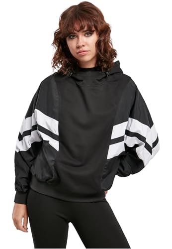 Urban Classics Damen TB4014-Ladies Mix Crinkle Nylon Sweat Hoody Kapuzenpullover, Black/White, XXL Urban Classics Damen TB4014-Ladies Mix Crinkle Nylon Sweat Hoody Kapuzenpullover, Black/White, XXL von Urban Classics