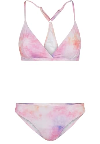 Ladies Tie Dye Triangle Back Bikini pink Multicolor XL von Urban Classics