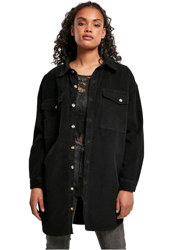 Urban Classics Damen Hemd Ladies Long Corduroy Overshirt Black 4XL Urban Classics Damen Hemd Ladies Long Corduroy Overshirt Black 4XL von Urban Classics