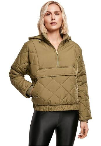 Urban Classics Damen Jacke Ladies Oversized Diamond Quilted Pull Over Jacket tiniolive XL von Urban Classics