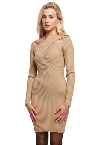 Urban Classics Damen TB5445-Ladies Crossed Rib Knit Dress Kleid, unionbeige, M von Urban Classics