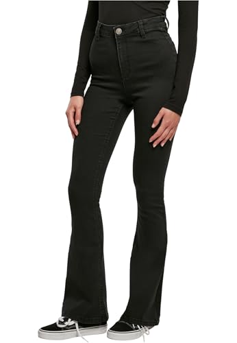 Urban Classics Damen Hose Ladies Super Stretch Bootcut Denim Pants Black Stone Washed 32 von Urban Classics