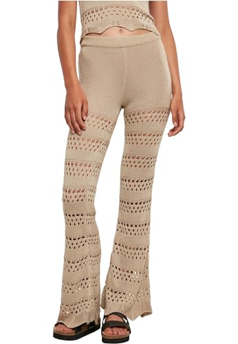 Urban Classics Damen Leggings Ladies Flared Crochet Knit Leggings softseagrass 5XL von Urban Classics