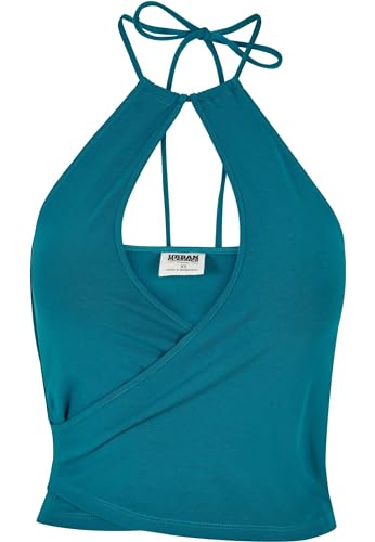 Urban Classics Damen TB5974-Ladies Short Wraped Neckholder Top Trägershirt/Cami Shirt, watergreen, M von Urban Classics