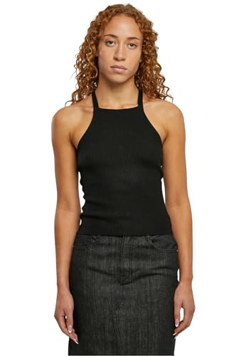 Urban Classics Damen Top Ladies Rib Knit Crossed Back Top Black 5XL von Urban Classics
