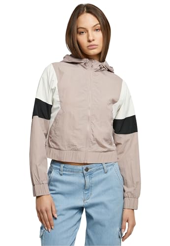 Urban Classics Damen Jacke Ladies Short 3-Tone Crinkle Jacket duskrose/whitesand/black XL Urban Classics Damen Jacke Ladies Short 3-Tone Crinkle Jacket duskrose/whitesand/black XL von Urban Classics