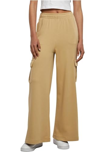 Urban Classics Damen Hose Ladies Highwaist Wide Leg Cargo Terry Pants unionbeige 4XL von Urban Classics