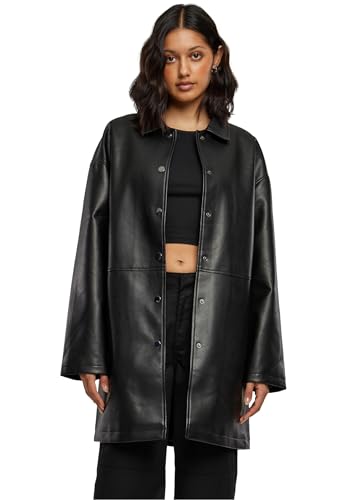 Urban Classics Damen TB6072-Ladies Faux Leather Coat Jacke, Black, XS von Urban Classics