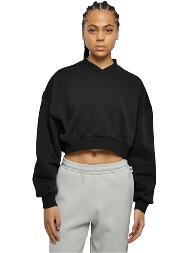 Urban Classics Damen TB6090-Ladies Cropped V-Neck Sweatshirt, Black, M Urban Classics Damen TB6090-Ladies Cropped V-Neck Sweatshirt, Black, M von Urban Classics