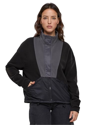 Urban Classics Damen Jacke Ladies Polarfleece Track Jacket black/darkshadow 5XL von Urban Classics