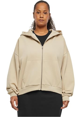 Urban Classics Damen Kapuzenpullover Ladies Boxy Zip Hoody wetsand S von Urban Classics