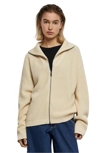 Urban Classics Damen Strickjacke Ladies Knitted Zip Cardigan Sand XXL von Urban Classics