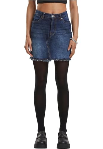 Urban Classics Damen Rock Ladies Heavy Mini Denim Skirt, Jeans Minirock, kurzer Jeansrock mit offenem Saum von Urban Classics