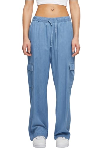 Urban Classics Damen Hose Ladies Light Denim Cargo Pants, Cargohose für Frauen, Baumwolle, Größen XS - 5XL von Urban Classics