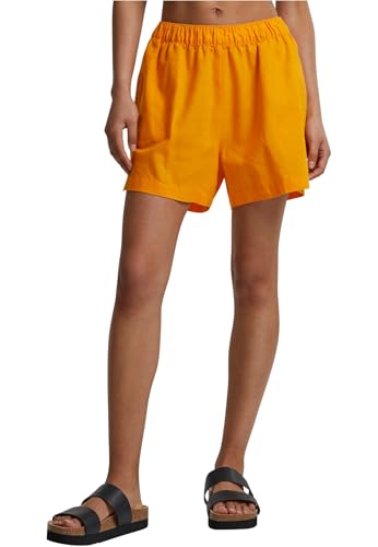Urban Classics Damen Kurze Sporthose Ladies Linen Mixed Boxer Shorts, lässige Sport Shorts für Frauen, Loose Fit von Urban Classics
