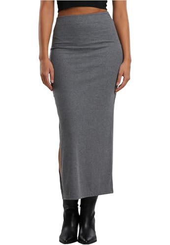 Urban Classics Damen Tb6940-ladies Rib High Slit Skirt, Darkgreymelange, XL EU Urban Classics Damen Tb6940-ladies Rib High Slit Skirt, Darkgreymelange, XL EU von Urban Classics