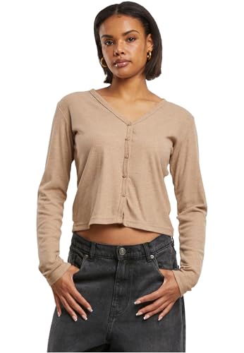 Urban Classics Ladies Rib Cardigan beigemelange, XL von Urban Classics