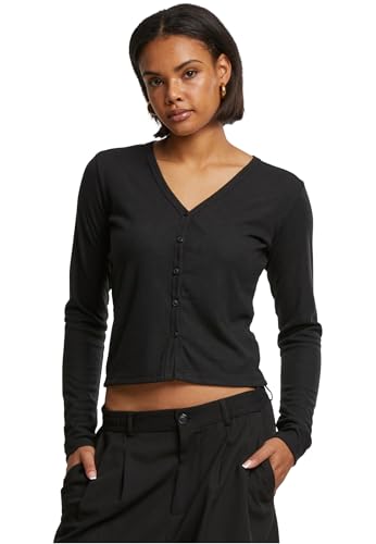 Urban Classics Ladies Rib Cardigan Black, L von Urban Classics