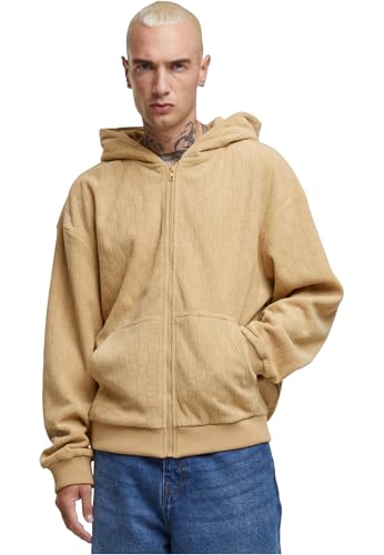 Urban Classics Jaquard Velvet Zip-Hoody unionbeige, XL von Urban Classics