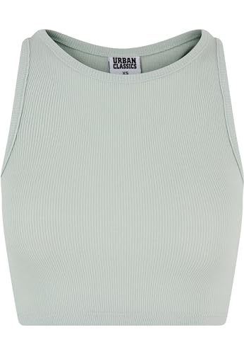 Urban Classics Damen Top Cropped Rib Top, geripptes Top für Frauen, kurz geschnitten, Slim Fit, frostmint, M von Urban Classics