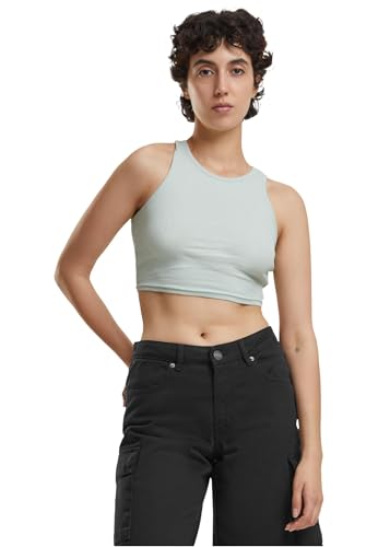 Urban Classics Damen Top Cropped Rib Top, geripptes Top für Frauen, kurz geschnitten, Slim Fit, frostmint, 4XL von Urban Classics