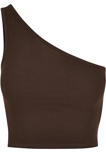 Urban Classics Damen TB2609-Ladies Cropped Asymmetric Top Trägershirt/Cami Shirt, Brown, 3XL von Urban Classics