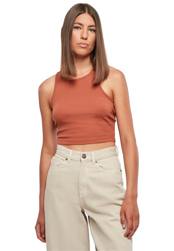 Urban Classics Damen Top Cropped Rib Top, geripptes Top für Frauen, kurz geschnitten, Slim Fit, terracotta, 5XL von Urban Classics