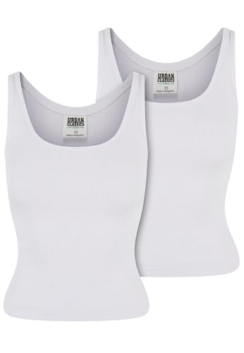 Urban Classics Damen Tanktop Ladies Organic Basic Rib Top 2-Pack, Doppelpack Tanktop für Frauen, Regular Fit, Größen XS - 5XL Urban Classics Damen Tanktop Ladies Organic Basic Rib Top 2-Pack, Doppelpack Tanktop für Frauen, Regular Fit, Größen XS - 5XL von Urban Classics