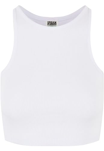 Urban Classics Damen Top Ladies Organic Cropped Rib Top, bauchfreies Frauen Top aus Bio-Baumwolle, white, XS von Urban Classics