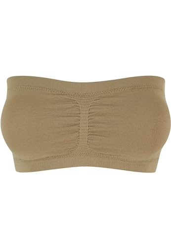 Urban Classics Damen Top Ladies Pads Bandeau, Trägerloser Bandeau für Frauen mit integrierten Brust-Pads, khaki, L von Urban Classics