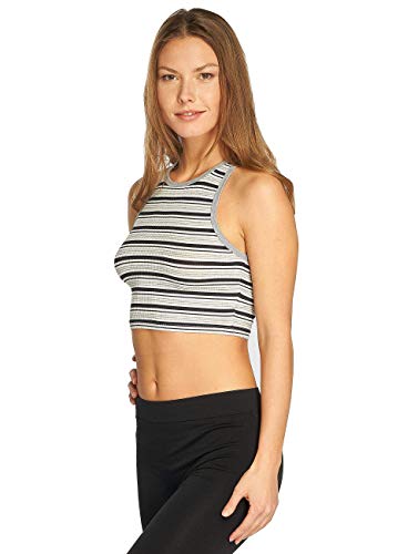 Urban Classics Damen Top Rib Stripe Cropped, Mehrfarbig (Navy/White/Grey 01312), L von Urban Classics