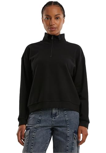 Urban Classics Damen Troyer Ladies Light Terry Troyer, lässiger Troyerpullover mit Halbreißverschluss, Loose Fit von Urban Classics