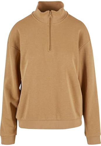 Urban Classics Damen Troyer Ladies Light Terry Troyer, lässiger Troyerpullover mit Halbreißverschluss, Loose Fit von Urban Classics