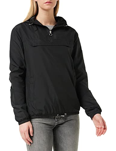 Urban Classics Damen Übergangs-Jacke Ladies Basic Pull-Over Jacket ,Schwarz (Black 00007) ,XS von Urban Classics