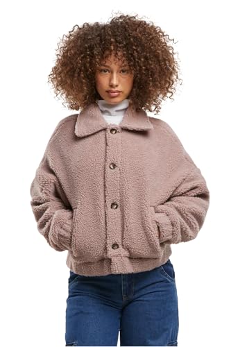 Urban Classics Ladies Short Sherpa Button Jacket duskrose, XS von Urban Classics