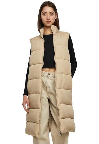 Urban Classics Damen Weste Ladies Long Puffer Vest wetsand L von Urban Classics