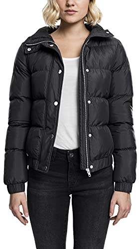 Urban Classics Damen Winterjacke Ladies Hooded Puffer Jacket, gefütterte Jacke für Herbst und Winter mit Kapuze, Daunenjacke - Farbe black, Größe M von Urban Classics