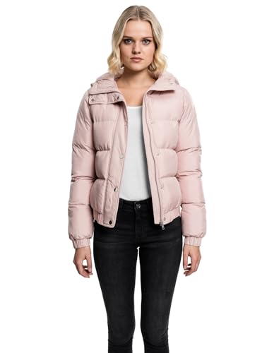 Urban Classics Damen Winterjacke Ladies Hooded Puffer Jacket, gefütterte Jacke für Herbst und Winter mit Kapuze, Daunenjacke - Farbe lightrose, Größe S von Urban Classics