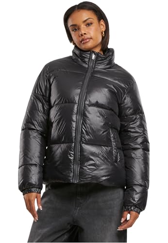 Urban Classics Ladies Recycled Short Shiny Puffer Jacket Black, M von Urban Classics